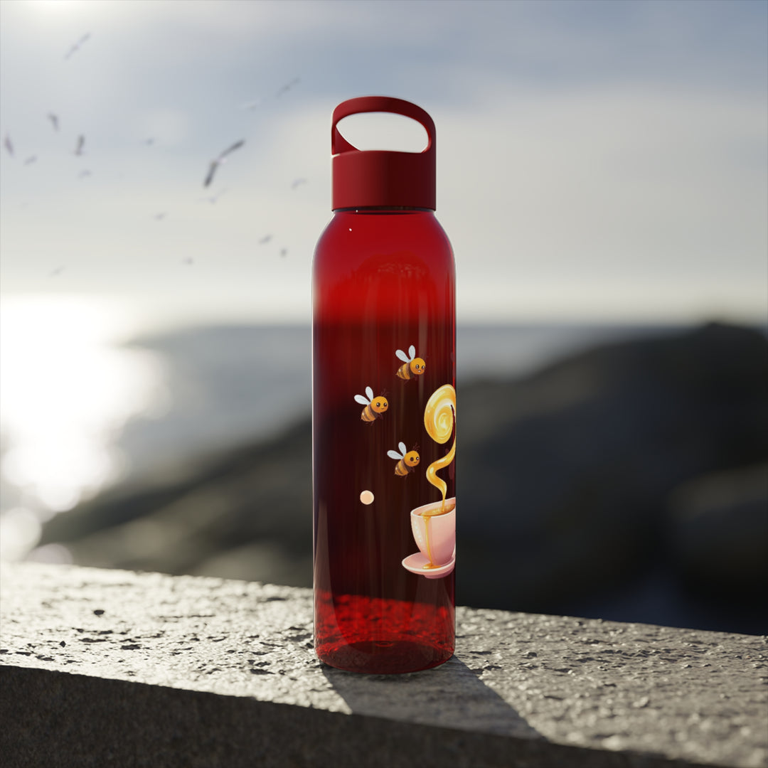 Sky Water Bottle – Cute Bee & Honey Teacup Design, 21.9oz, Trendy & Customizable