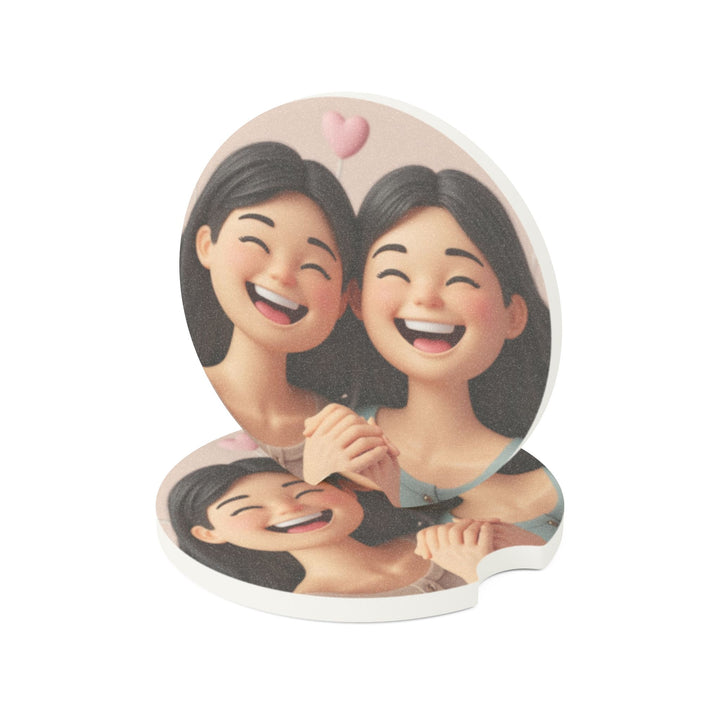 Soapstone Car Coaster – Cute 3D Cartoon Girls, Absorbent & Stylish Gift