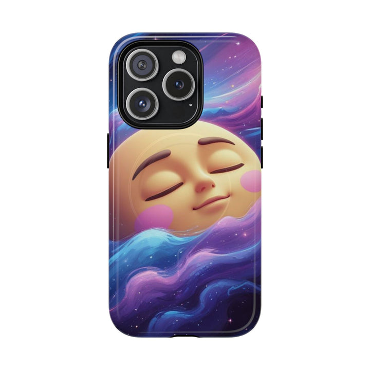 Tough Magnetic Galaxy Case – MagSafe Dual Layer, Cute Moon & Cosmic Vibes