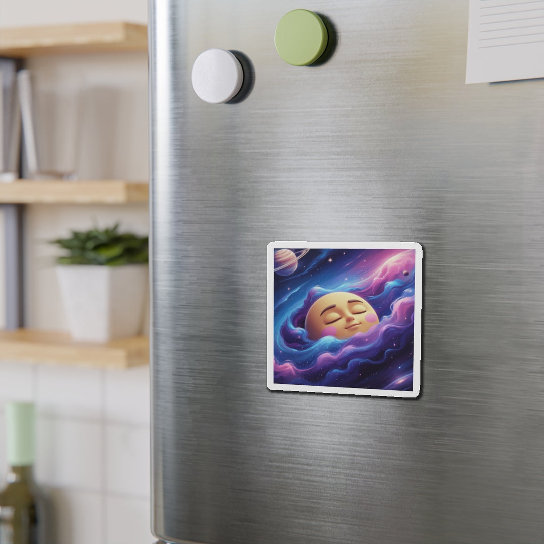 Custom Die-Cut Magnet – Dreamy Galaxy Moon, Cute Space Fridge Decor
