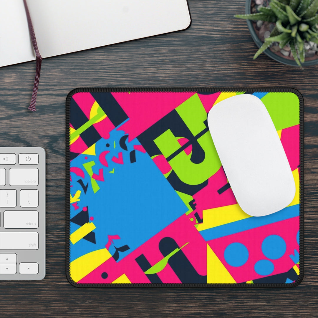 Neon Abstract Gaming Mouse Pad – Vibrant Geometric Desk Mat, 9x7