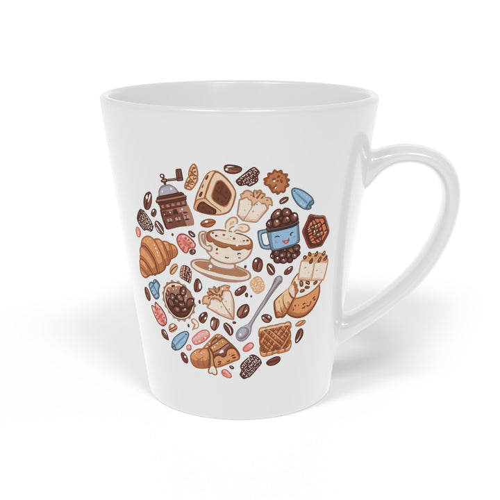 Whimsical Café Vibes 12oz Personalized Latte Mug – Cute Pastel Coffee Art