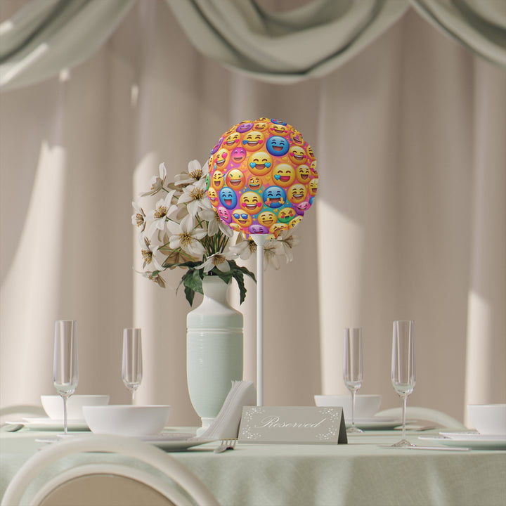 Joyful Emoji 6” Balloons – Heart & Round, Custom Party Decor, Matte Mylar