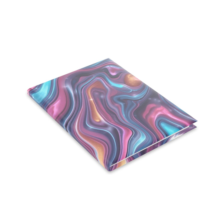 Hardcover Puffy Notebook – Luxe Iridescent Marble Swirl, Customizable, A4/A5/B5