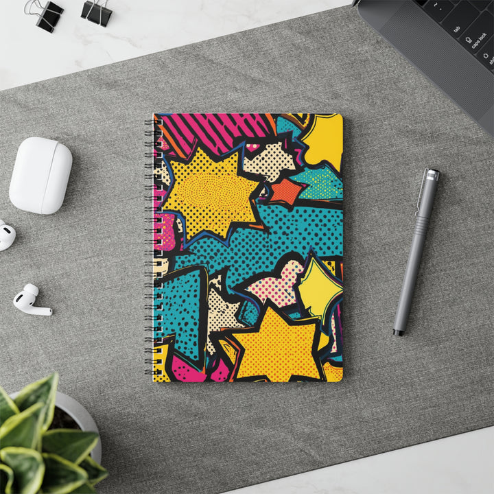 Wirobound A5 Softcover Notebook – Comic Pop Art, Luxury Lined Journal