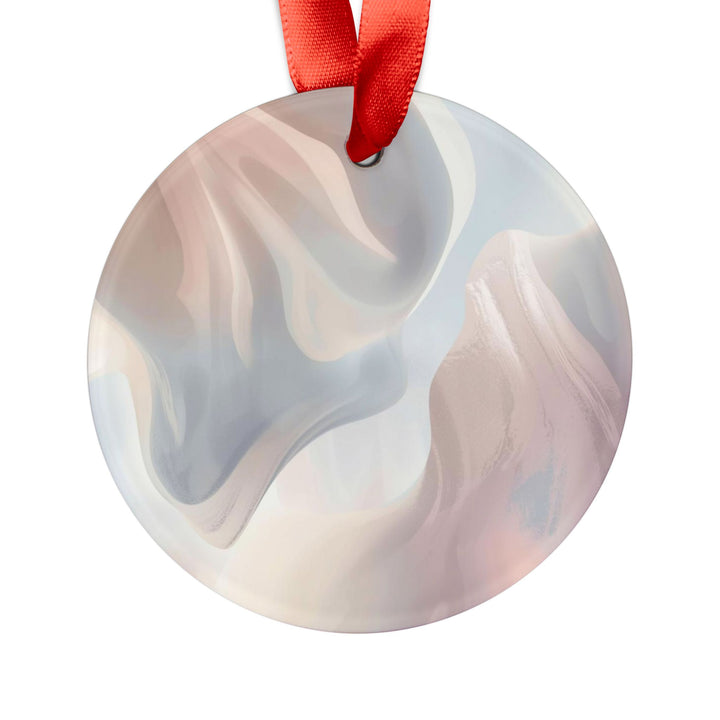 Personalized Acrylic Ornament with Ribbon – Pastel Abstract, Modern Chic Gift