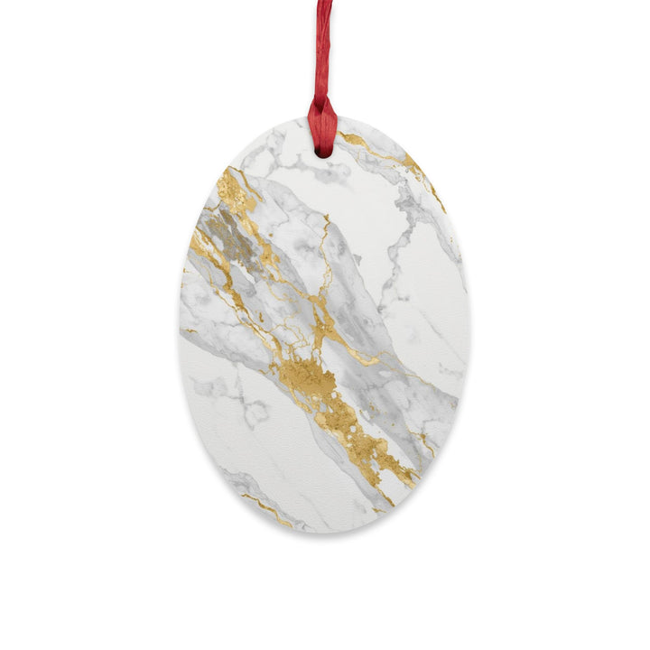 Handcrafted Wooden Ornaments – Marble & Gold Luxe, Rustic Chic Decor