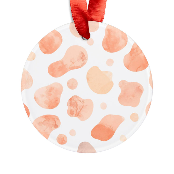 Personalized Acrylic Ornament with Ribbon – Modern Blush Black Watercolor Design