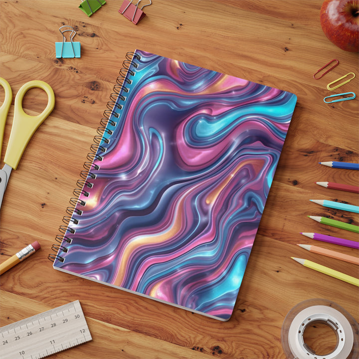 Abstract Marble Swirl A5 Wirobound Softcover Notebook – Luxe & Trendy Journal