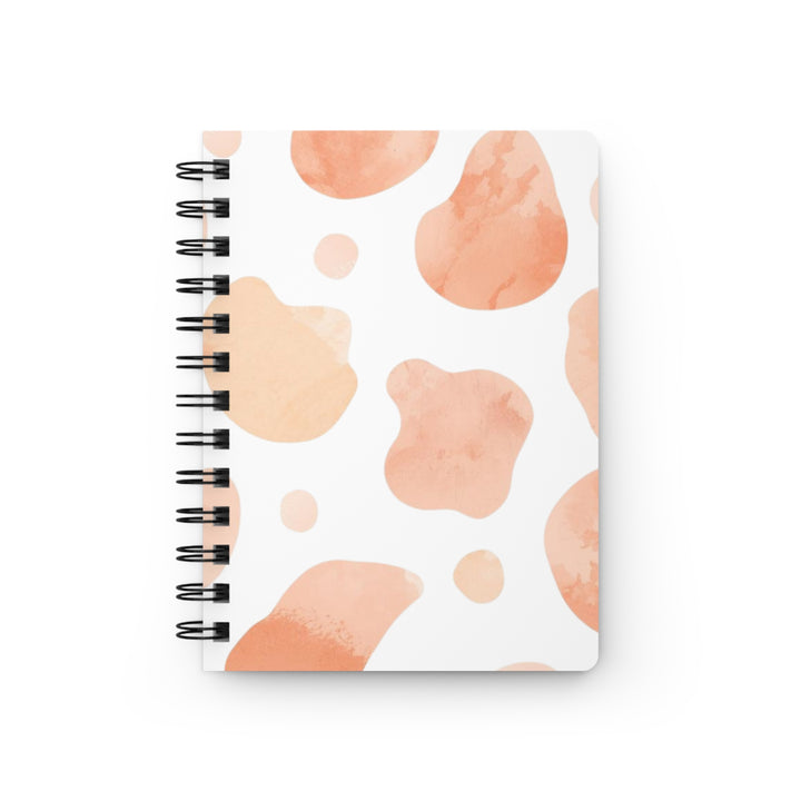 Trendy Spiral Bound Journal – Black Blush Abstract Watercolor, Customizable