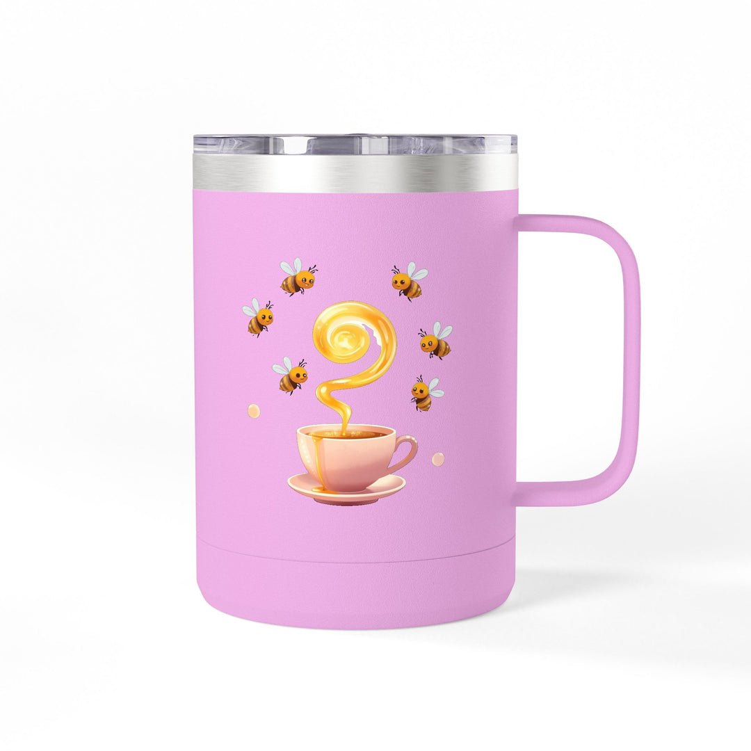 Warm Pastel Bees & Honey 15oz Coffee Mug Tumbler – Cute Travel Cup