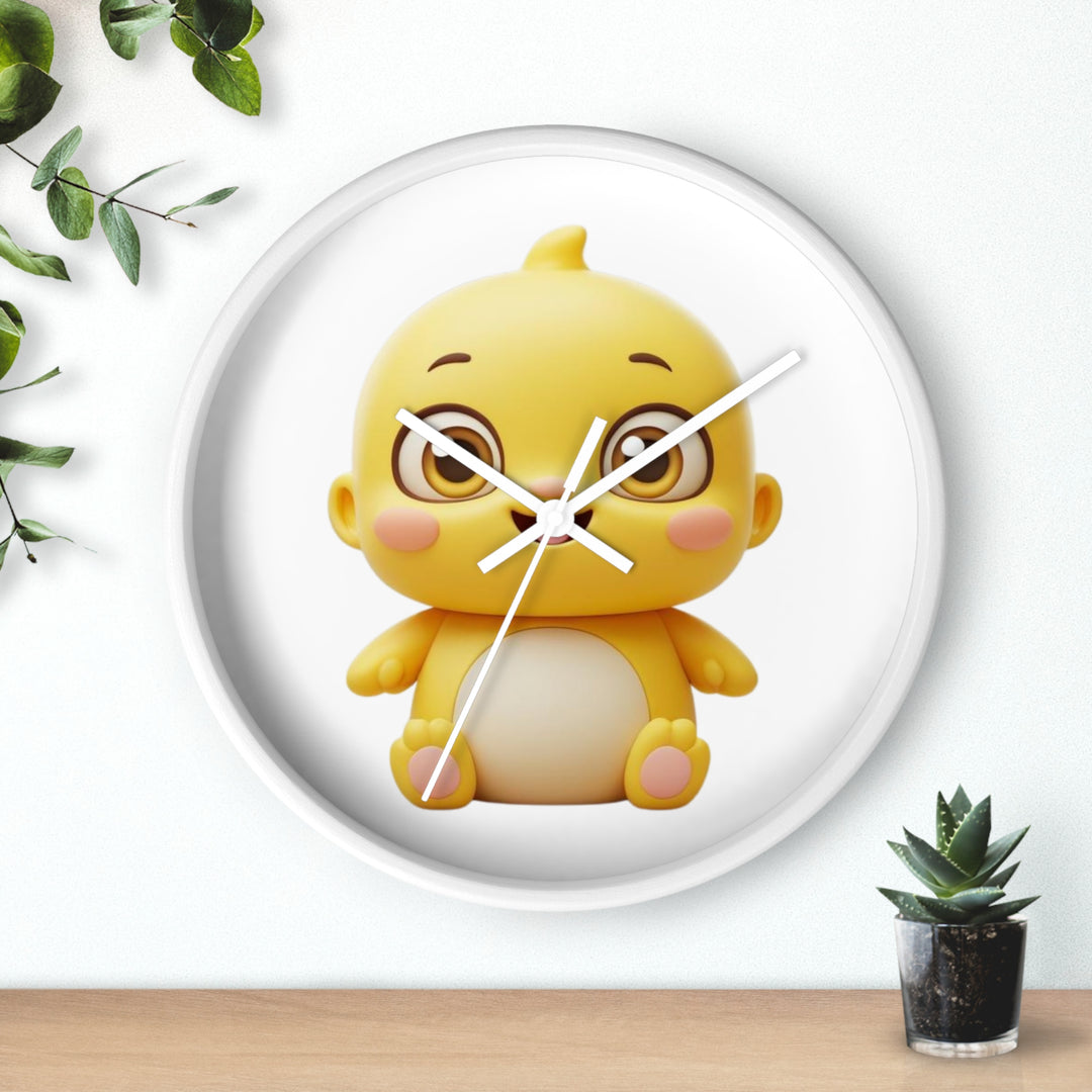 Modern Cute Chick Wall Clock – Silent Quartz, Adorable Kawaii Nursery Decor