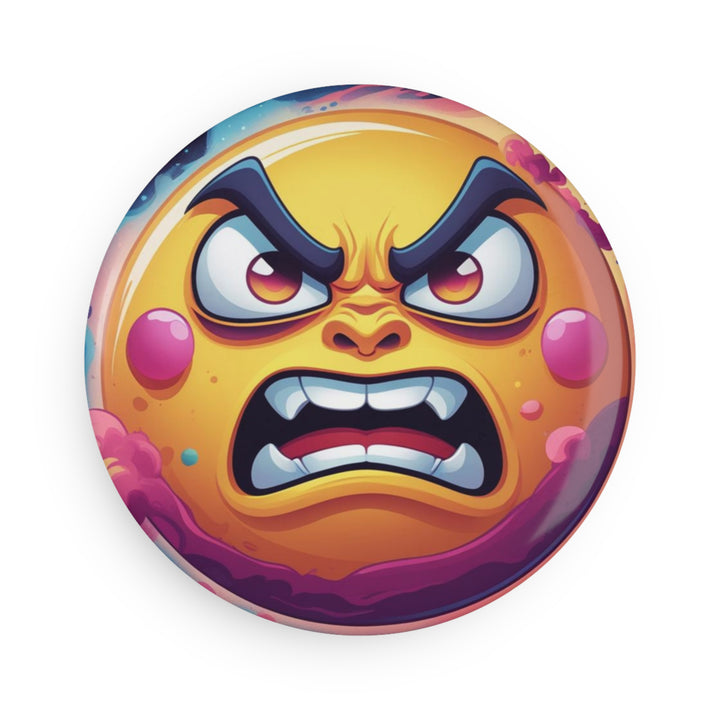 Angry Sun Space Button Magnet – Bold Cartoon Design, 1 & 10 Packs