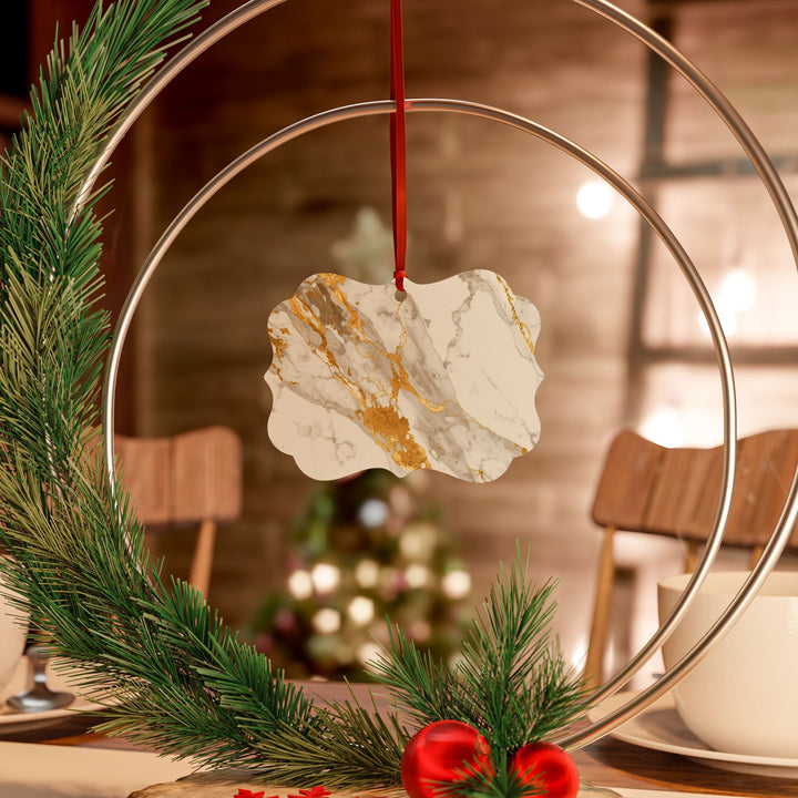 Personalized Marble & Gold Aluminum Ornaments – Elegant, Custom Gifts (1-20pc)