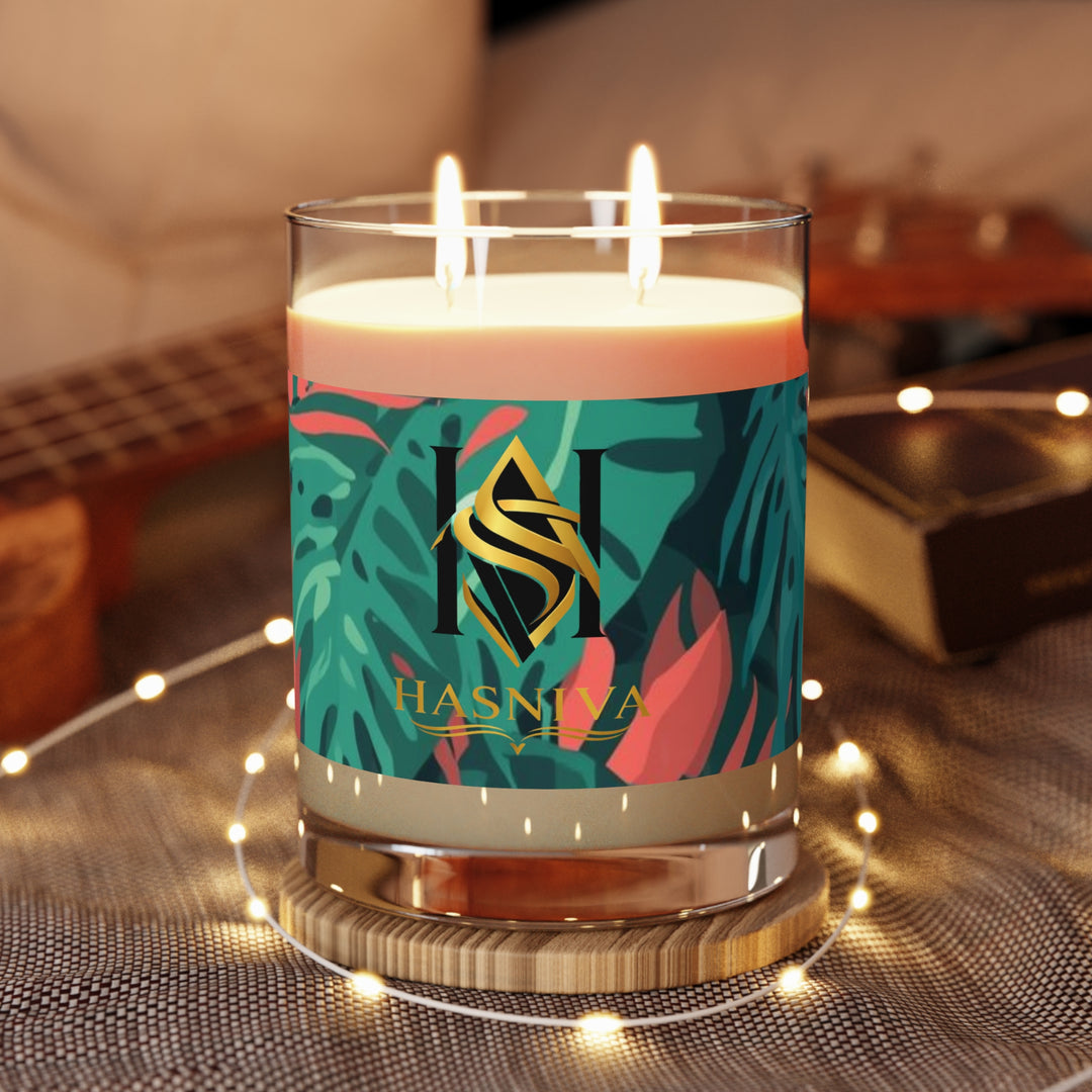 11oz Tropical Leaf Scented Candle – Luxe Soy, Jungle Vibes, Long Burn