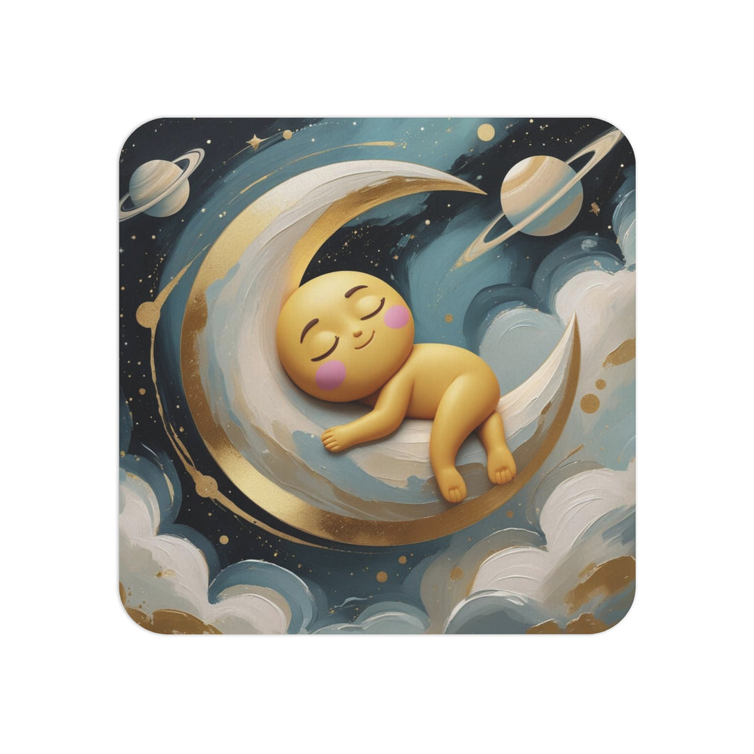 Whimsical Celestial Square Coasters (50/100pcs) – Cute Moon & Stars Design
