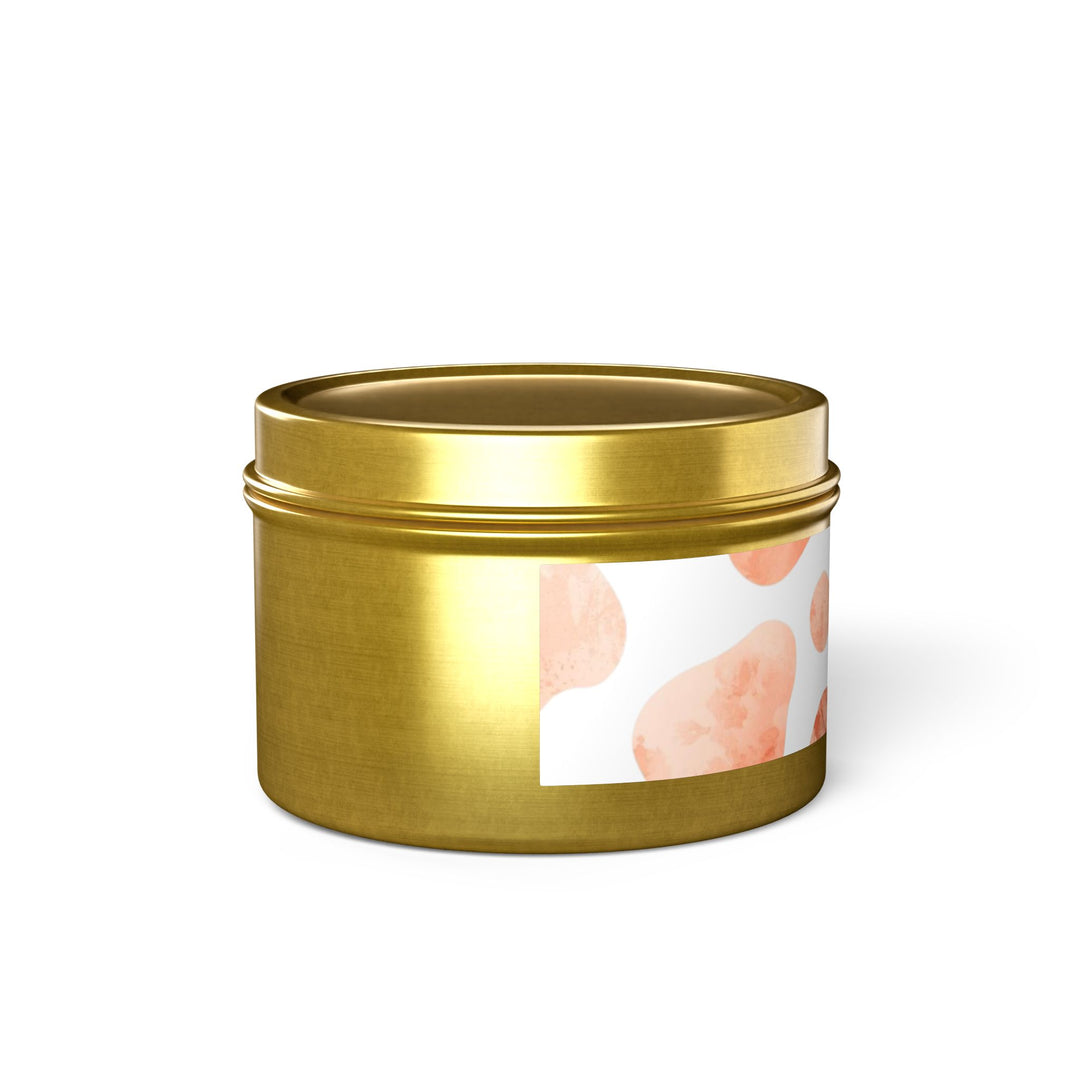 Handcrafted Tin Candle – Blush Peach Watercolor, Chic & Eco-Friendly Gift