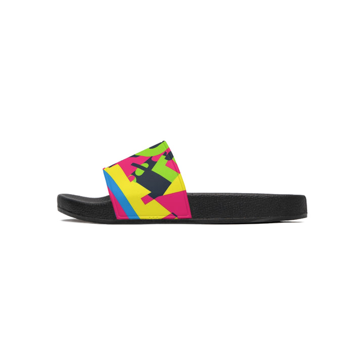 Men’s Custom Slide Sandals – Bold Geometric Neon Urban Comfort Slides