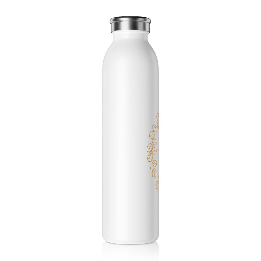 Slim Personalized Water Bottle – Coffee Bean Chic, 20oz, Eco-Friendly Flask
