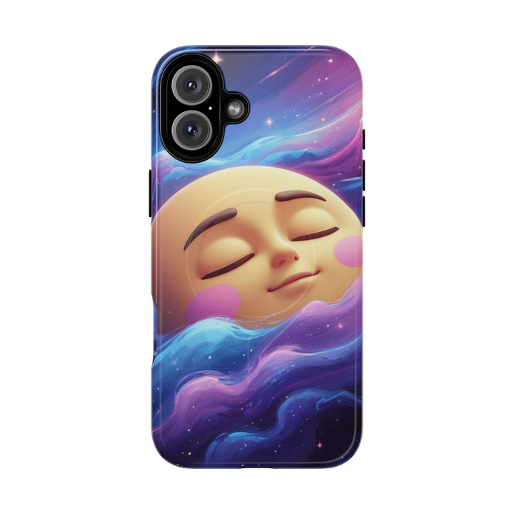 Tough Magnetic Galaxy Case – MagSafe Dual Layer, Cute Moon & Cosmic Vibes