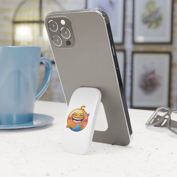 Phone Click-On Grip – Emoji Smiley, Fun Secure Hold & Stand, Glossy Style