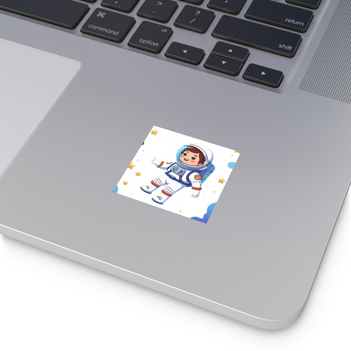 Custom Space Astronaut Square Sticker – Cute Kid-Friendly Vinyl (Indoor/Outdoor)