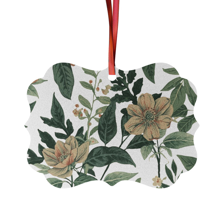Vintage Floral Aluminum Ornament – Elegant Matte, Personalize & Gift (1-20pc)