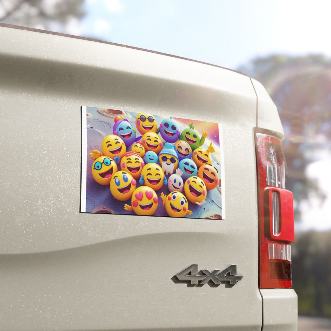 Custom Car Magnet – Playful Emoji Cosmic Design, Weatherproof & Removable