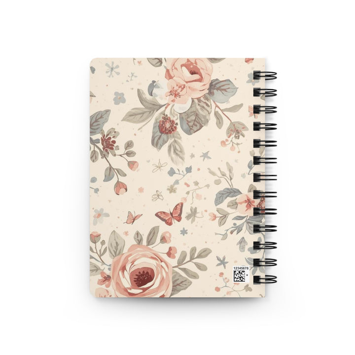 Spiral Bound Floral Journal – Vintage Roses, Pastel Butterflies, Customizable