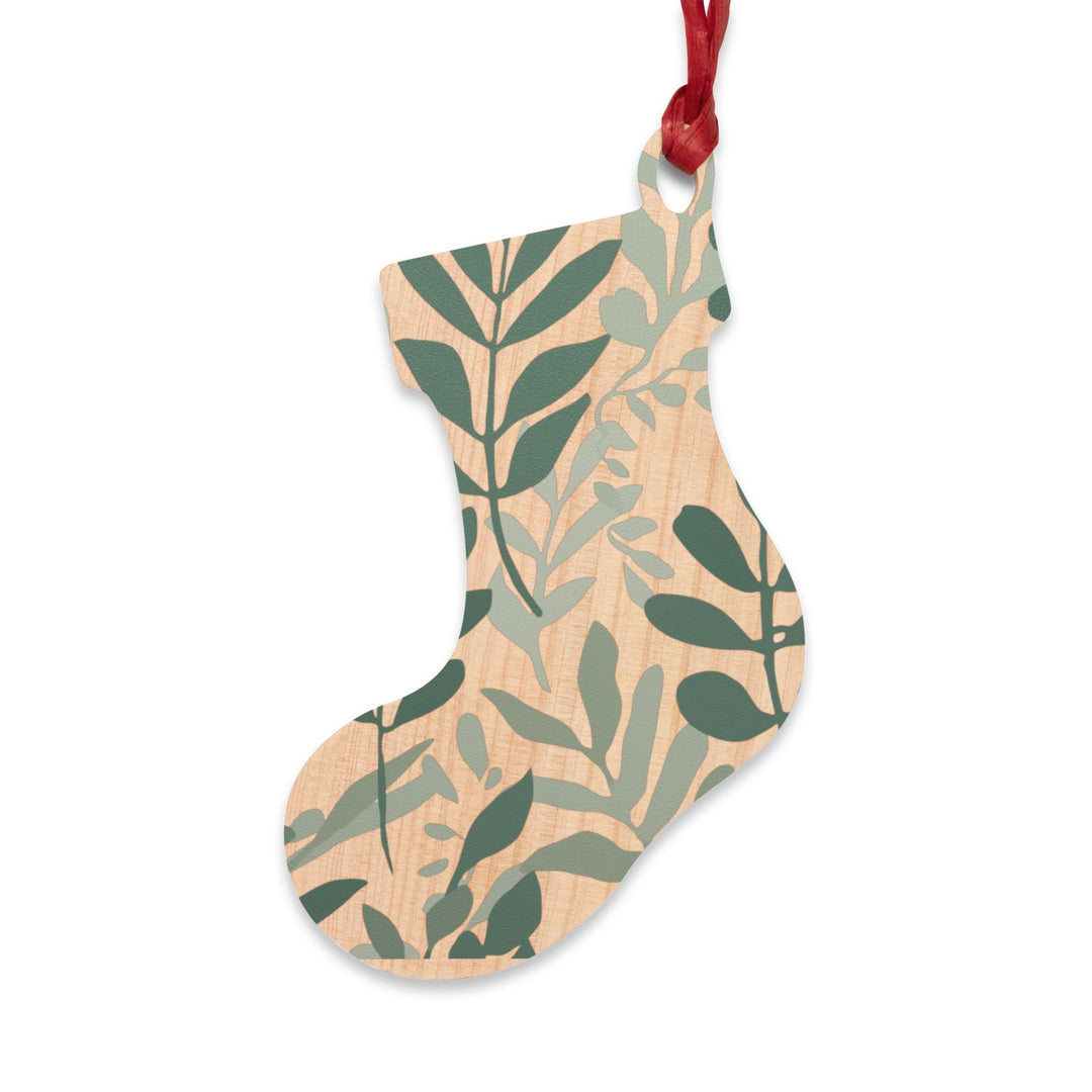 Handcrafted Wooden Ornaments – Modern Botanical Nature-Inspired Décor