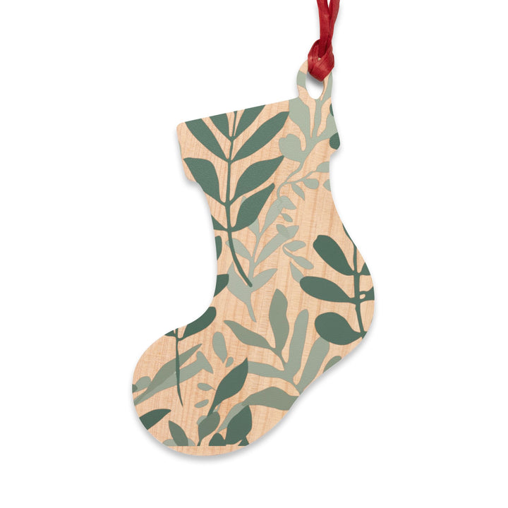Handcrafted Wooden Ornaments – Modern Botanical Nature-Inspired Décor