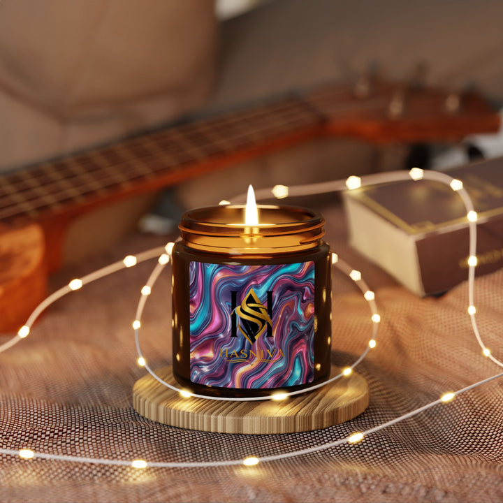 Mesmerizing Scented Soy Candle – Amber Jar, Marble Swirl, Multi-Size