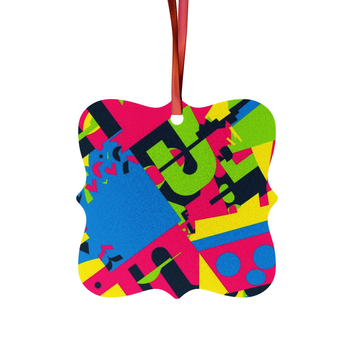 Personalized Aluminum Ornaments – Vibrant Abstract Geometric Design, 1–20pc