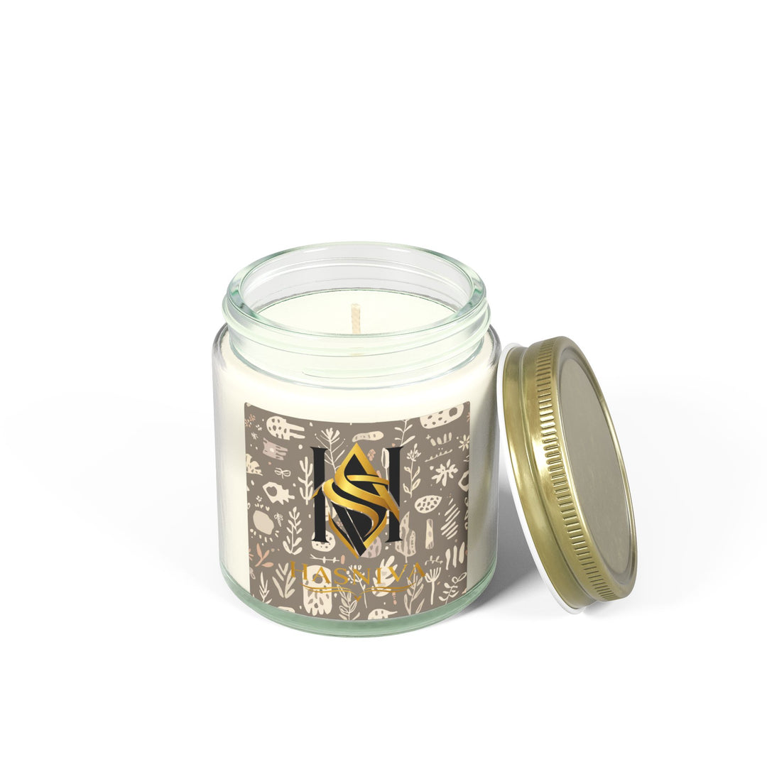 Boho Botanical Coconut Apricot Scented Candle – Hand-Poured, Luxe Decor