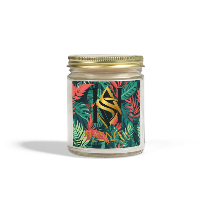 Hand-Poured Coconut Apricot Scented Candle – Tropical Leaf, 4oz/9oz