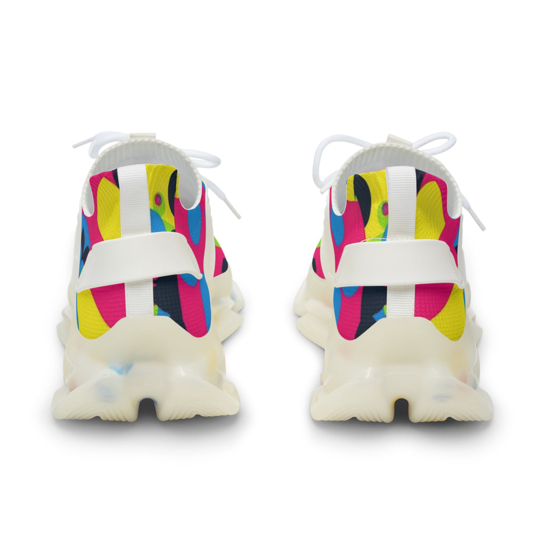 Men's Mesh Sneakers – Vibrant Geometric Modern Comfort, Memory Foam Sole