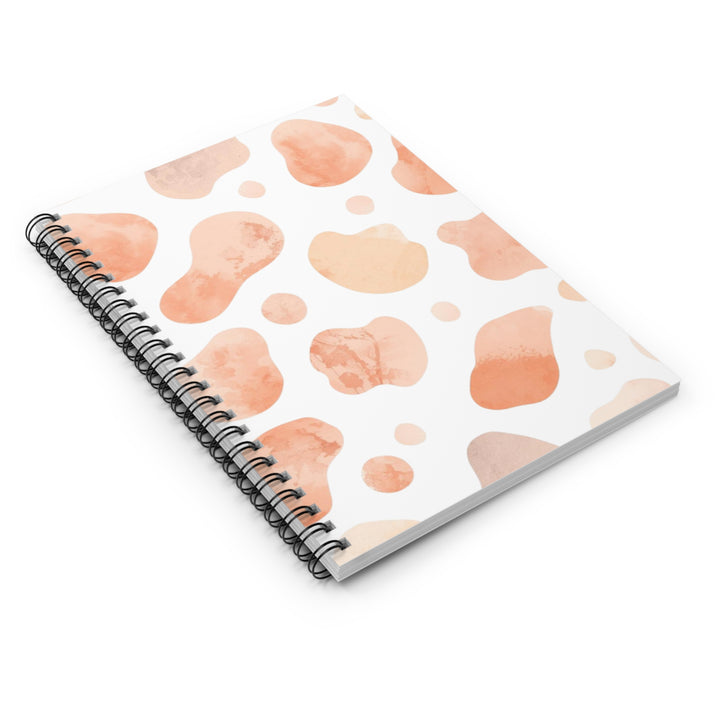 Trendy Spiral Notebook – Ruled, Abstract Blush & Black Watercolor Design