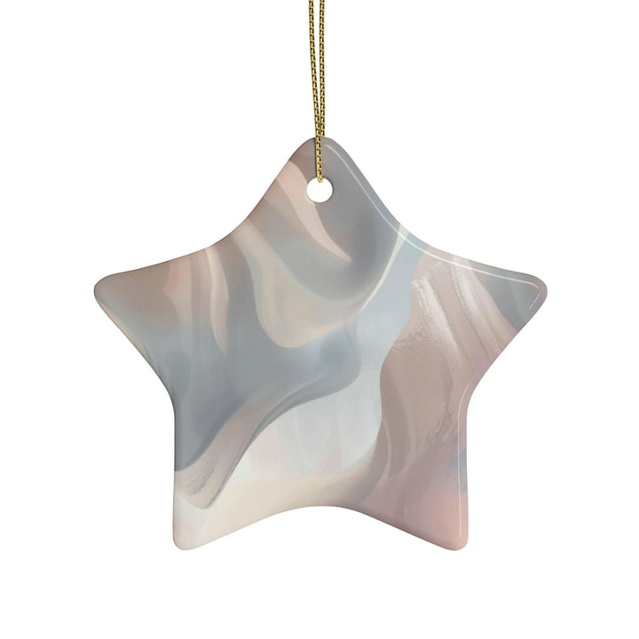 Personalized Ceramic Ornaments – Abstract Pastel Shapes, Custom Keepsake