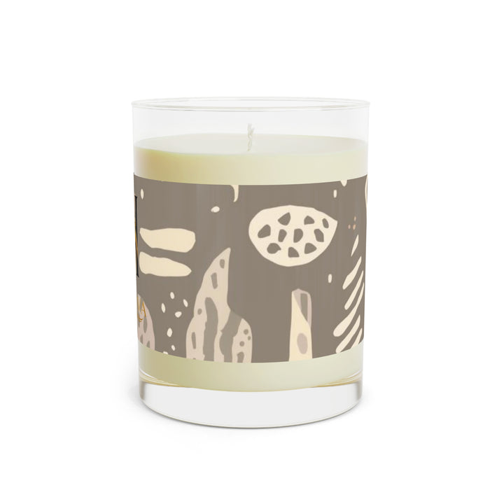 Boho Chic 11oz Scented Candle – Abstract Botanical Soy, 65hr Burn – Gift