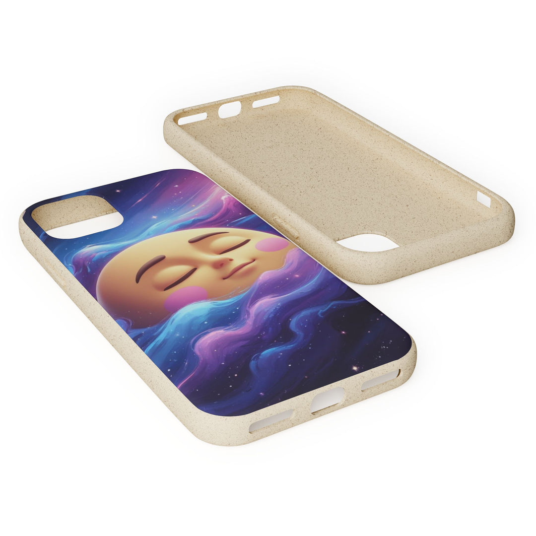 Dreamy Galaxy Biodegradable Phone Case – Eco-Friendly, Cute Moon Design
