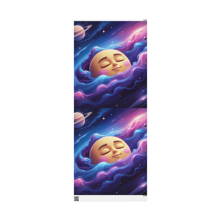 Custom Galaxy Wrapping Paper – Cute Smiling Moon, Premium Eco Gift Wrap