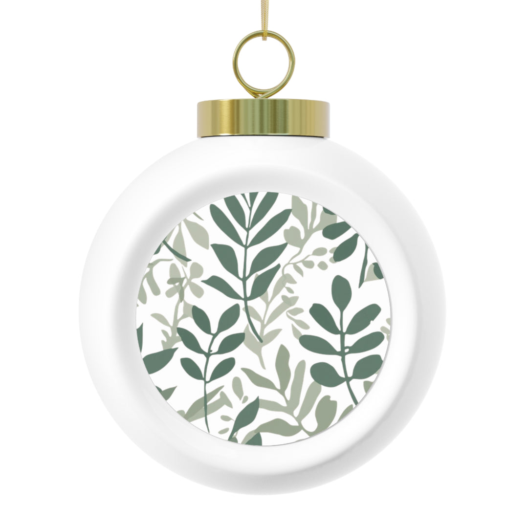 Custom Botanical Ball Ornament – Handcrafted, Modern Greenery Holiday Decor