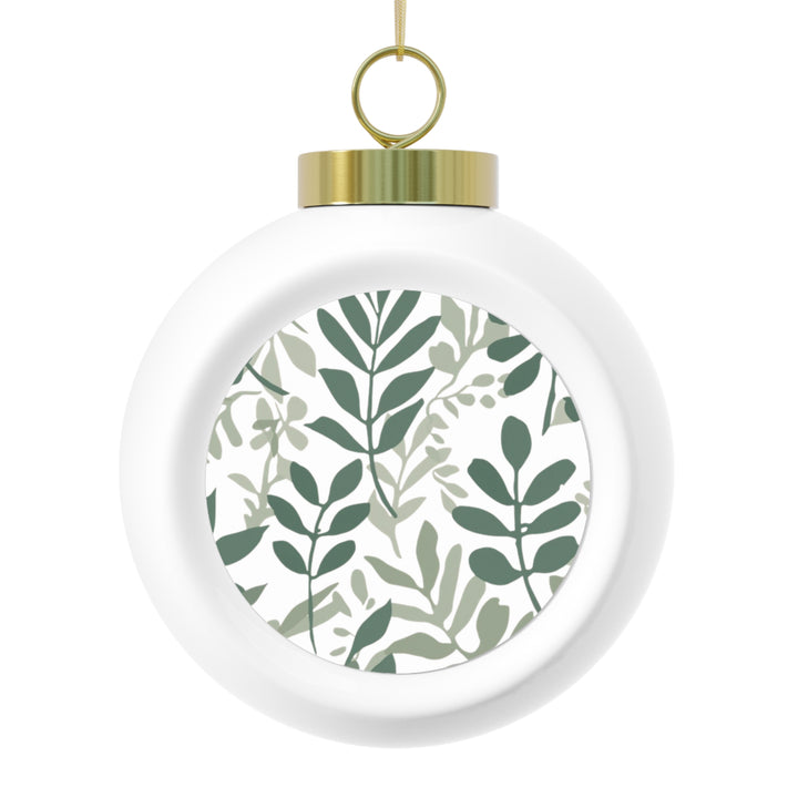 Custom Botanical Ball Ornament – Handcrafted, Modern Greenery Holiday Decor