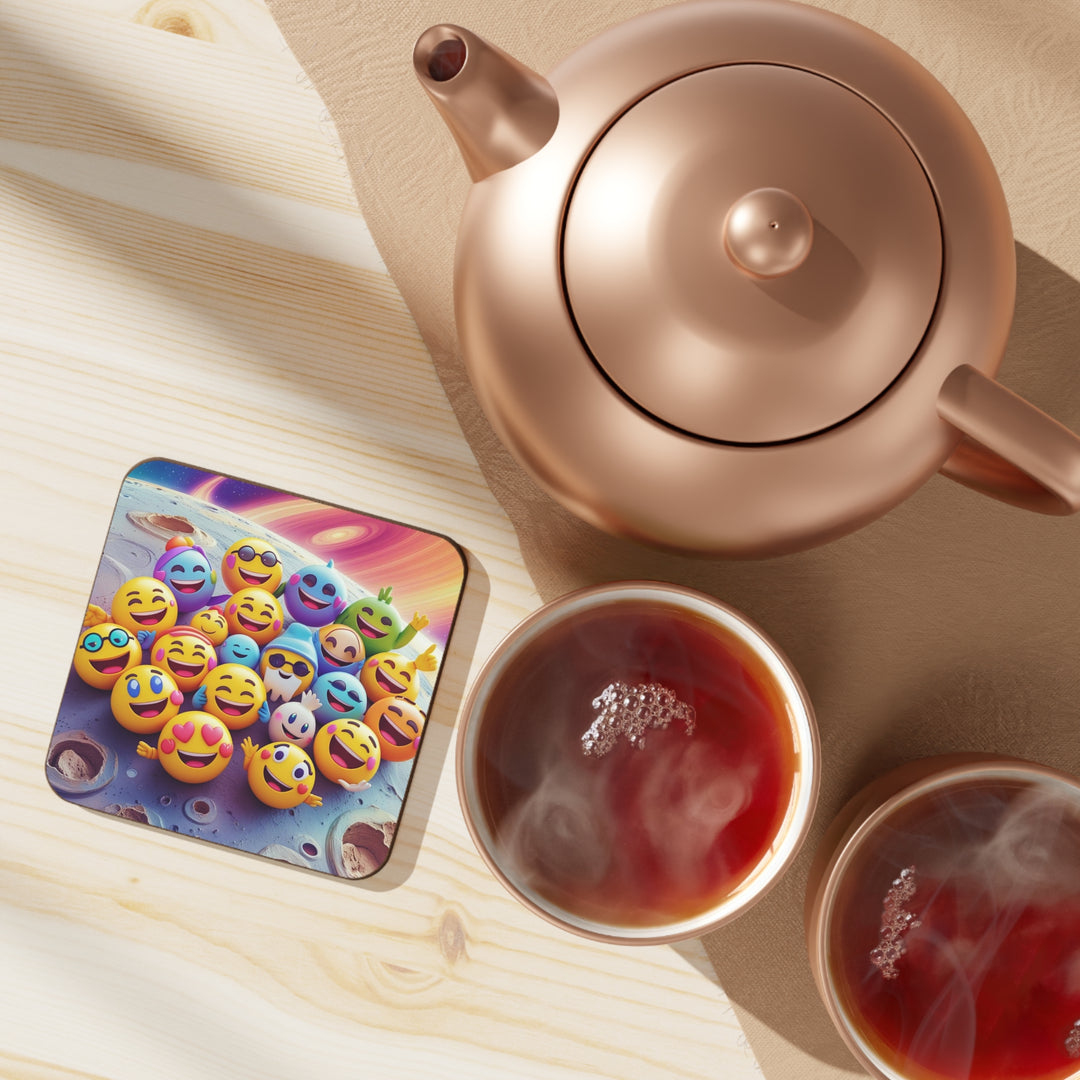 Emoji Space Party Hardboard Back Coaster – Fun, Durable, Trendy Decor