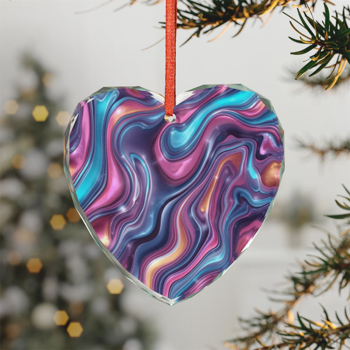 Radiant Crystal Glass Ornament – Iridescent Swirl Modern Decor Gift
