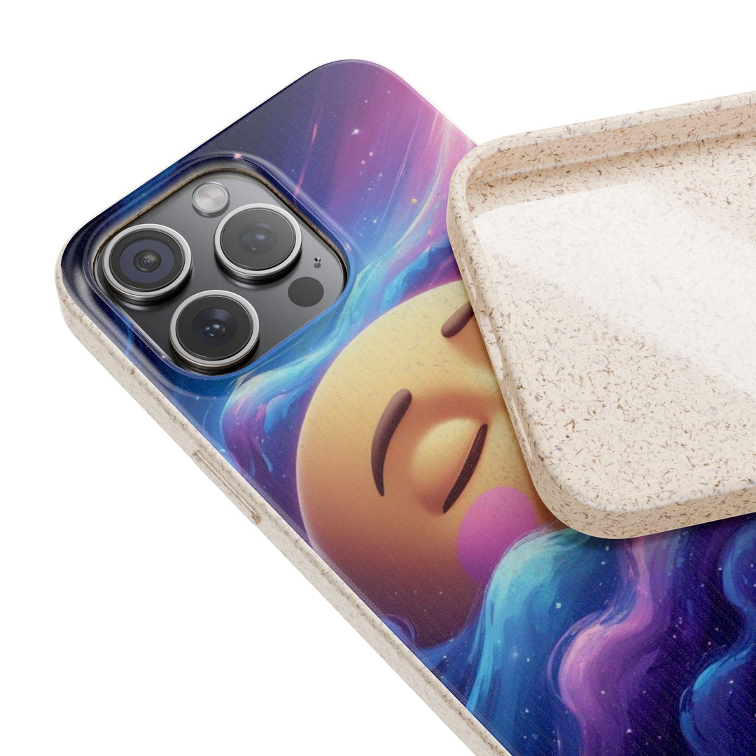 Dreamy Galaxy Biodegradable Phone Case – Eco-Friendly, Cute Moon Design