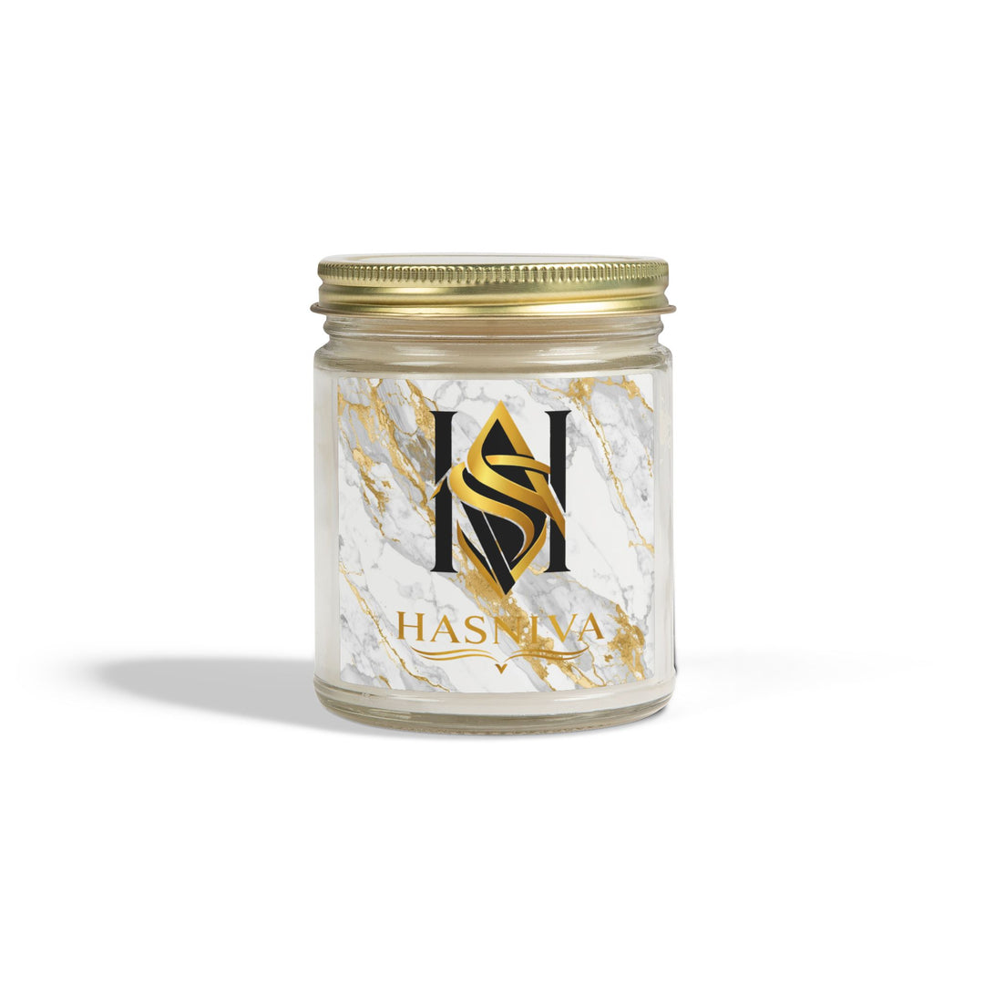 Hand-Poured Coconut Apricot Scented Candle – Marble & Gold Luxe | 4oz/9oz