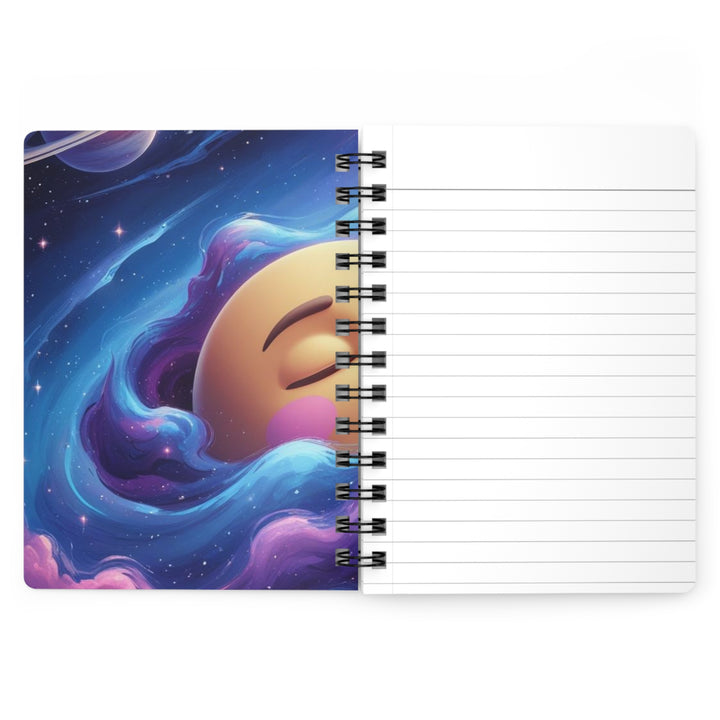 Dreamy Galaxy Spiral Bound Journal – Cute Moon & Cosmic Clouds Notebook