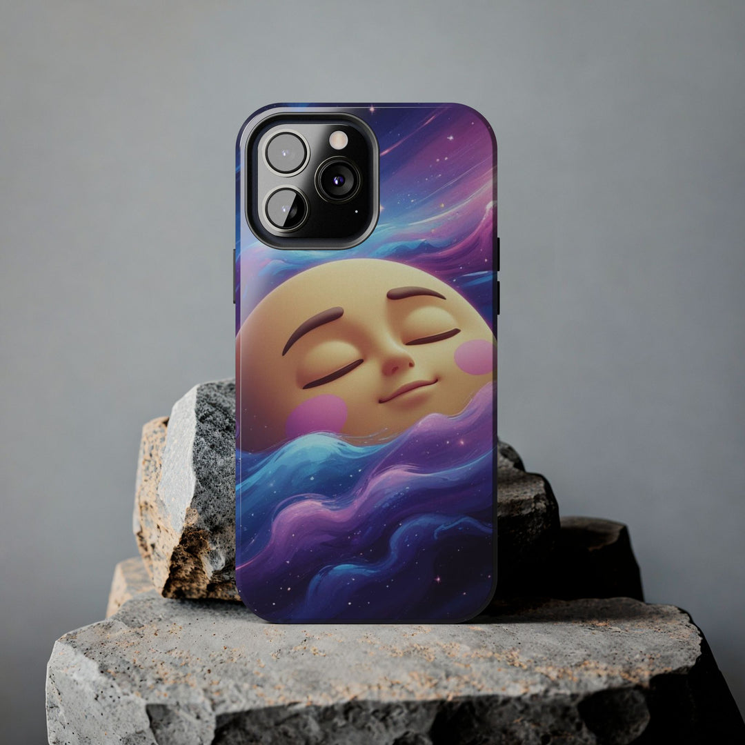 Tough Galaxy Moon Phone Case – Cute Space Design, Shockproof & Slim