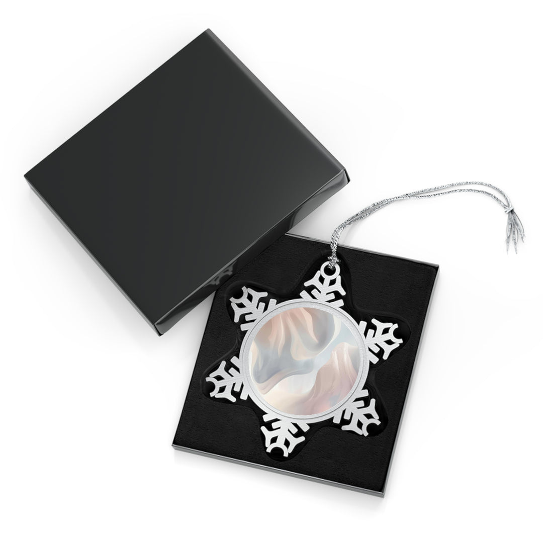 Custom Pewter Snowflake Ornament – Handcrafted Minimalist Pastel Decor Gift